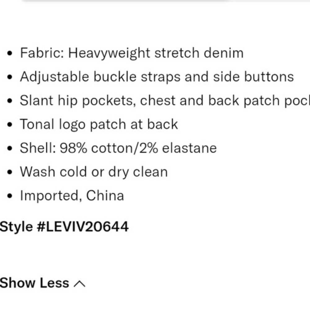 LEVI'S Slouch High Loose Overalls in Cozy Black - Picture 8 of 8